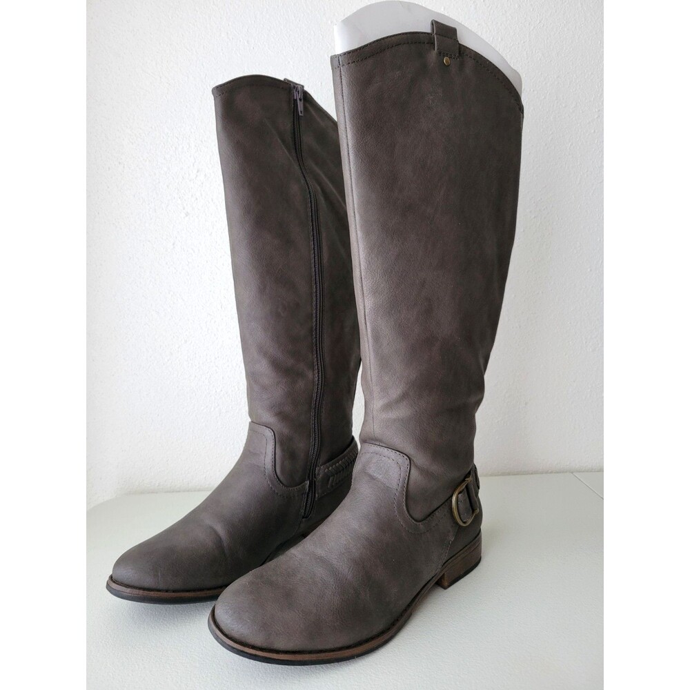 G.H. Bass & Co. Adrina Knee High Leather Riding Boots Gray Brown Wide Calf W 9M - Picture 11 of 16